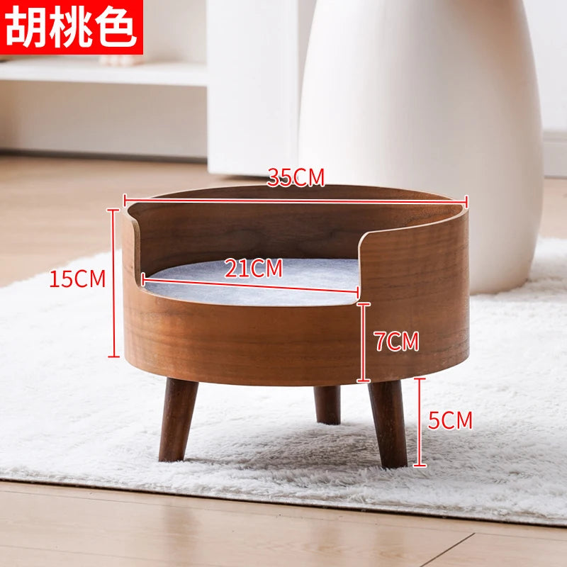 ‌Wooden Pet Sofa Bed - Washable Cat House for Small Dogs, Cozy Pet Bed with Removable Cover, Indoor/Outdoor Use