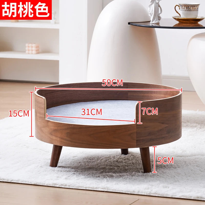 ‌Wooden Pet Sofa Bed - Washable Cat House for Small Dogs, Cozy Pet Bed with Removable Cover, Indoor/Outdoor Use