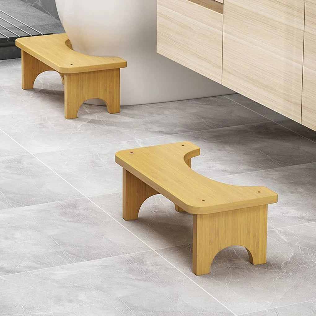 Bamboo Toilet Stool Toilet Brush Non-Slip Potty Seat Children Pregnant Foot Restroom Older Squat Bench Home Travel Kid Poop Seat