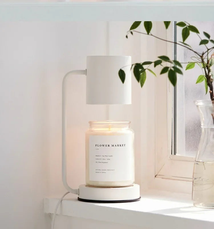 Candle Warmer Lamp with Timer Dimmable Light Scented Wax Melter Simple Table Lamp for Bedroom Home Office Decor