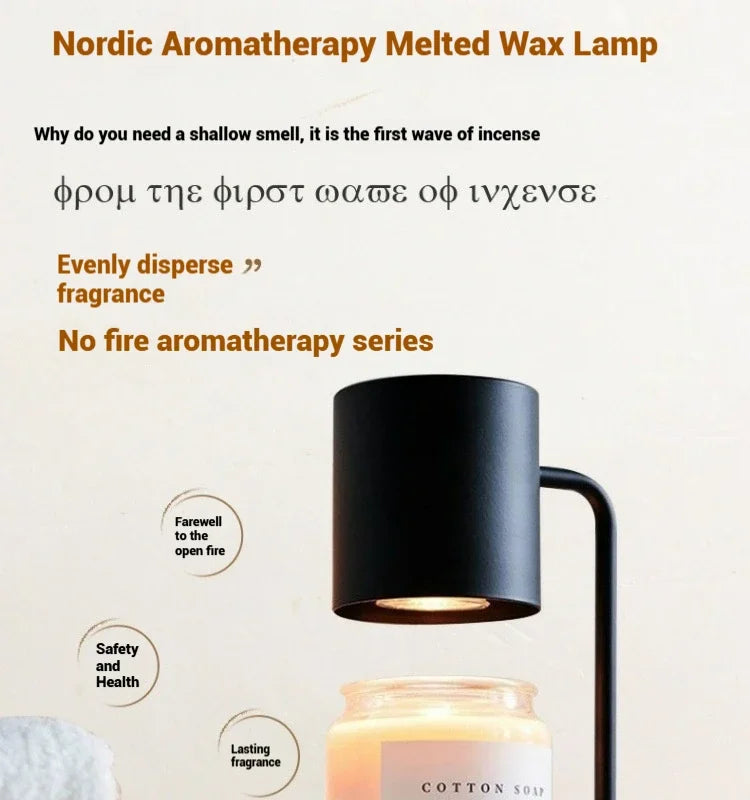 Candle Warmer Lamp with Timer Dimmable Light Scented Wax Melter Simple Table Lamp for Bedroom Home Office Decor