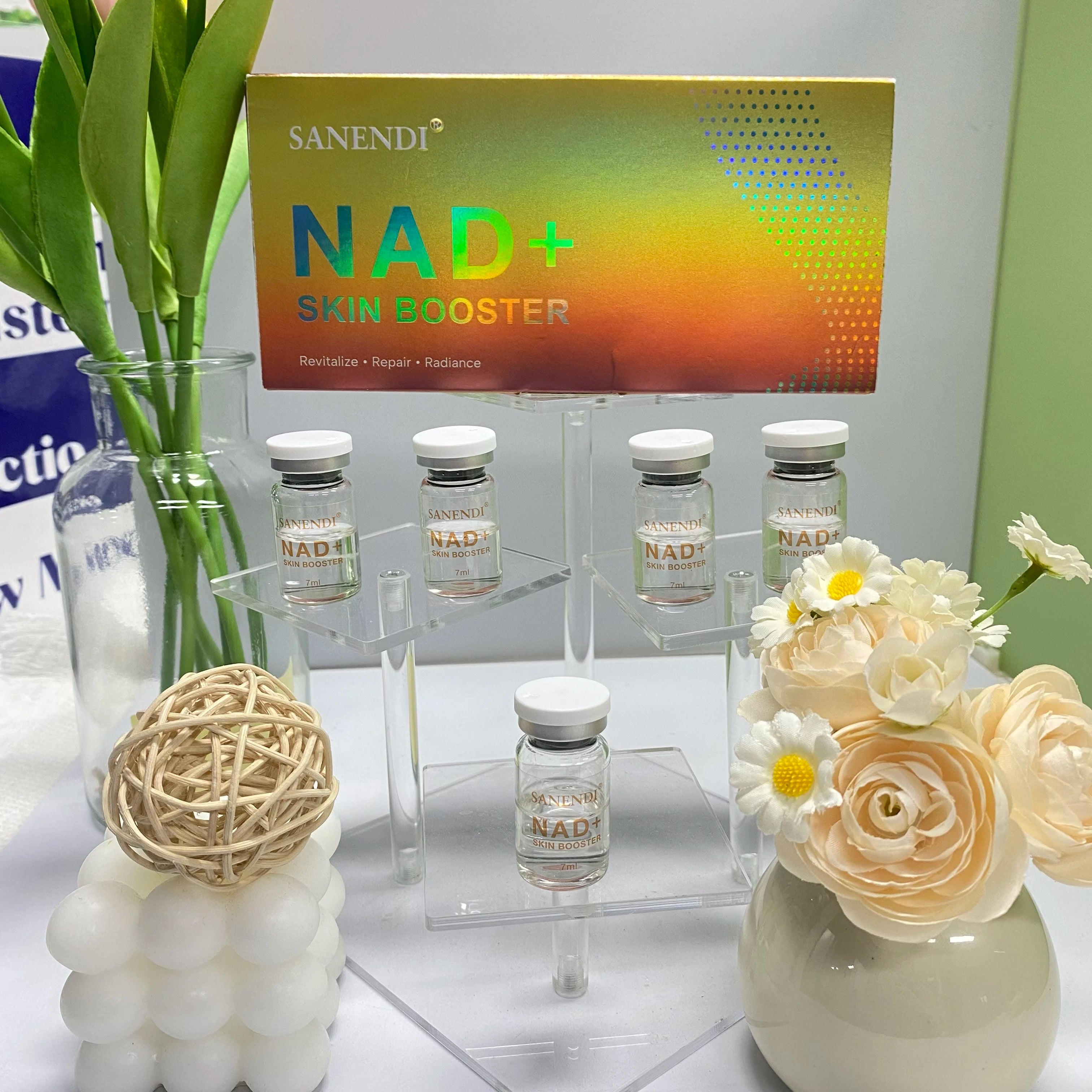 Newest NAD+ Serum For Facial Lifting NAD Plus PDRN Essence Dr.Pen Serum for Aging Dull Skin 5 Vials