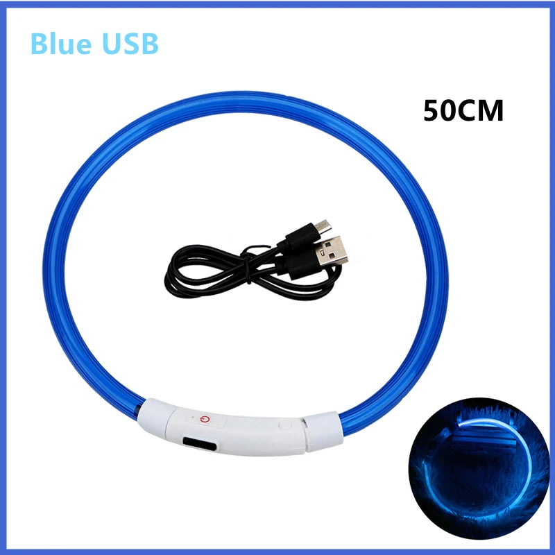 USB Rechargeable LED Glowing Collar for Pets