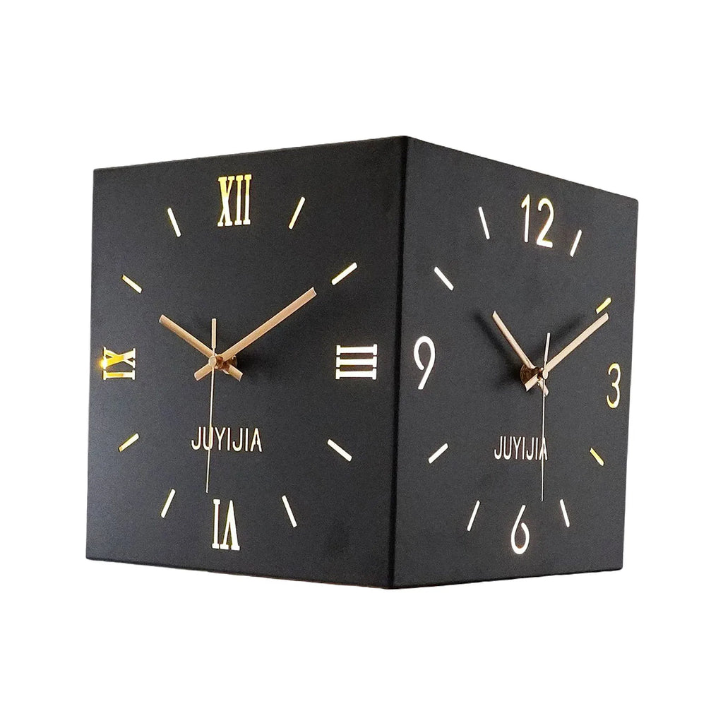 Double-sided Living Room Corner Wall Clocks  Nordic Modern Creative Luxury Electronic Wall Clock Valentines Day Gift Home Decor