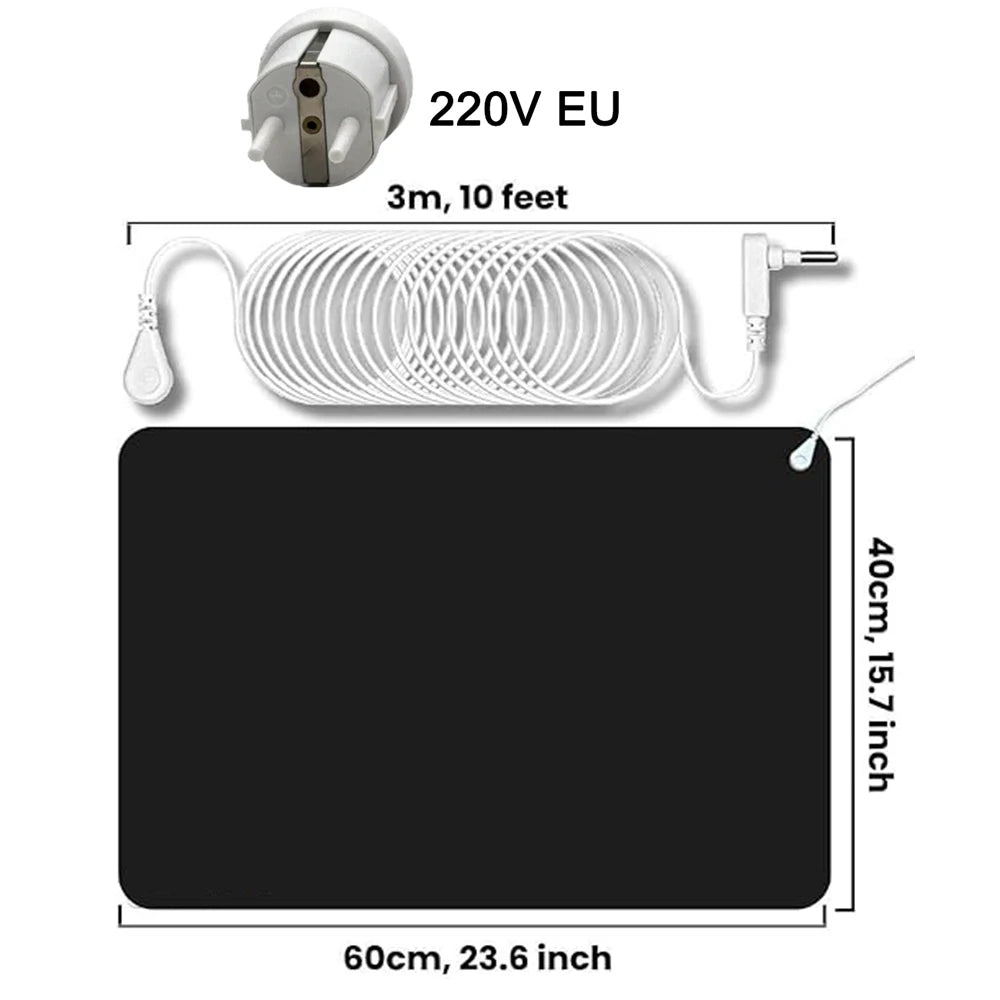 60*40cm Grounding Pad With 10 Feet Ground Wire Sleep Mat Desk Mat for Better Sleep Reduce Pain Better Healthy Yoga Massage Mat