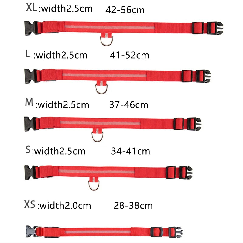 USB Rechargeable LED Glowing Collar for Pets