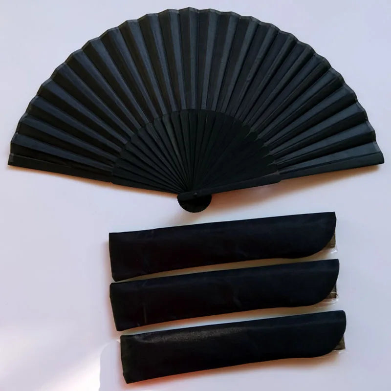 Vintage Black Folding Hand Fan