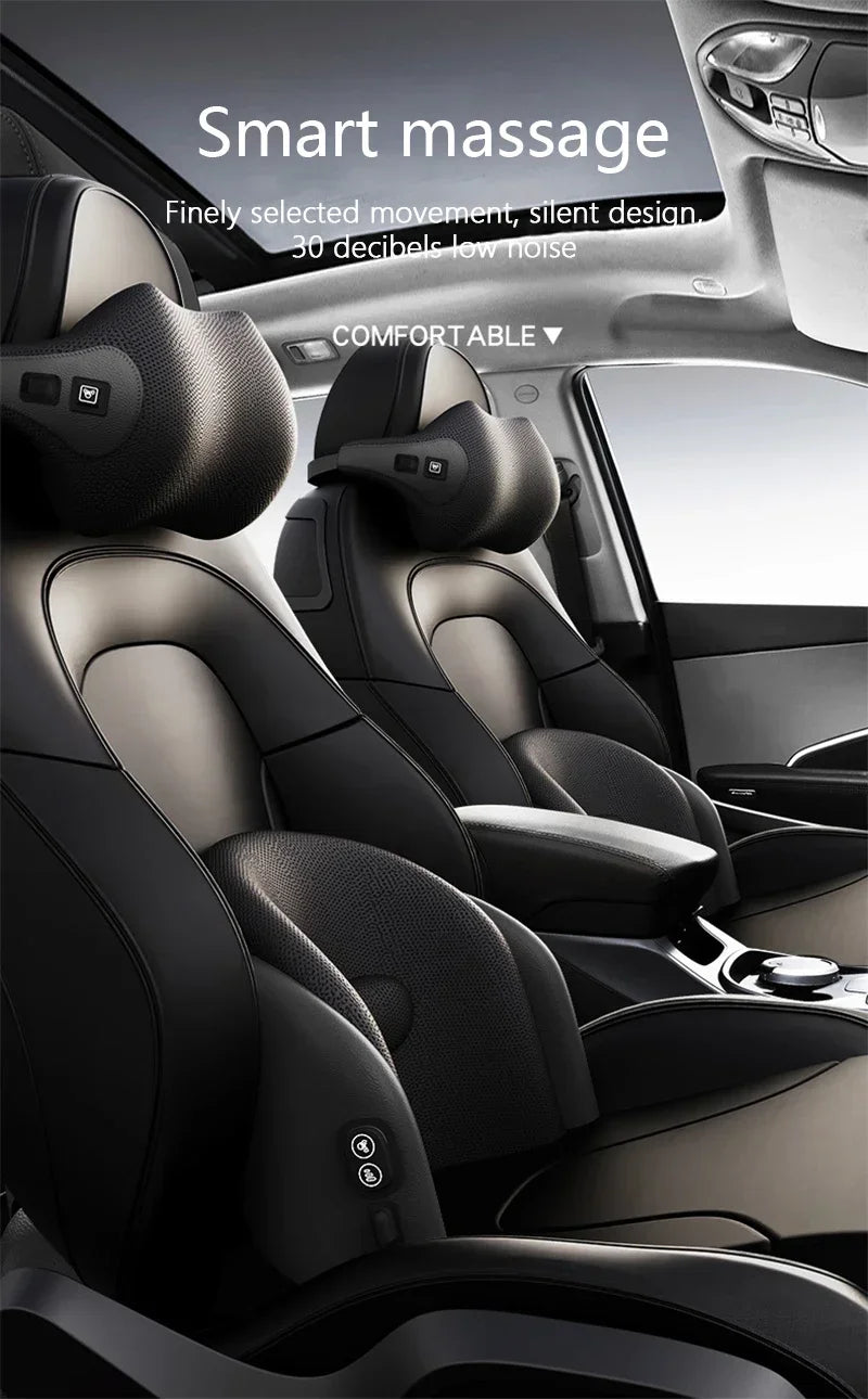Car Neck Cushion Lumbar Support Electric Men Massage Neck Car Neck Pillow Outdoor Car Accessories Home Car Massage Seat
