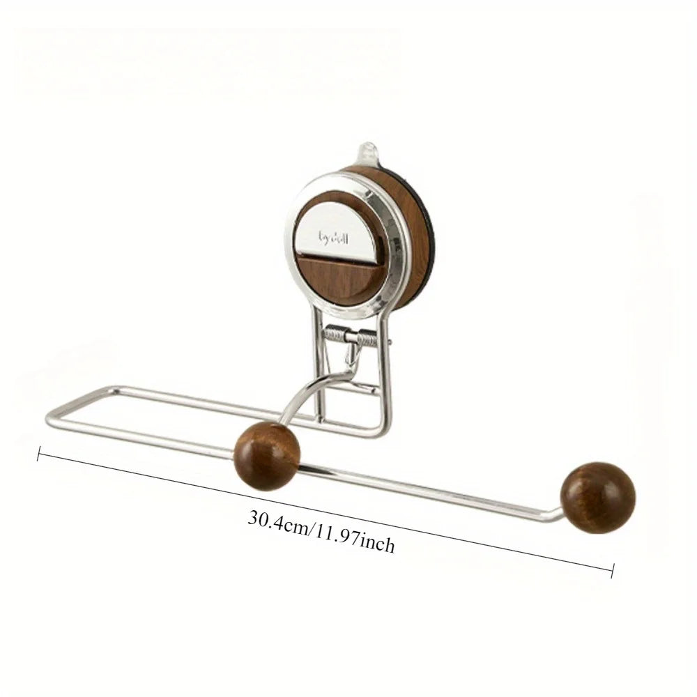 [1pc Stainless Steel Paper Towel Holder] 1pc Non-Drilling Stainless Steel Suction Cup Kitchen Paper Towel Holder