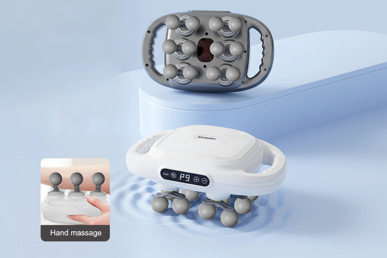 6+12-Head Deep Muscle Massager Gun High-Frequency Vibration Fascia Therapy with for Relaxation And Back Pain Relief