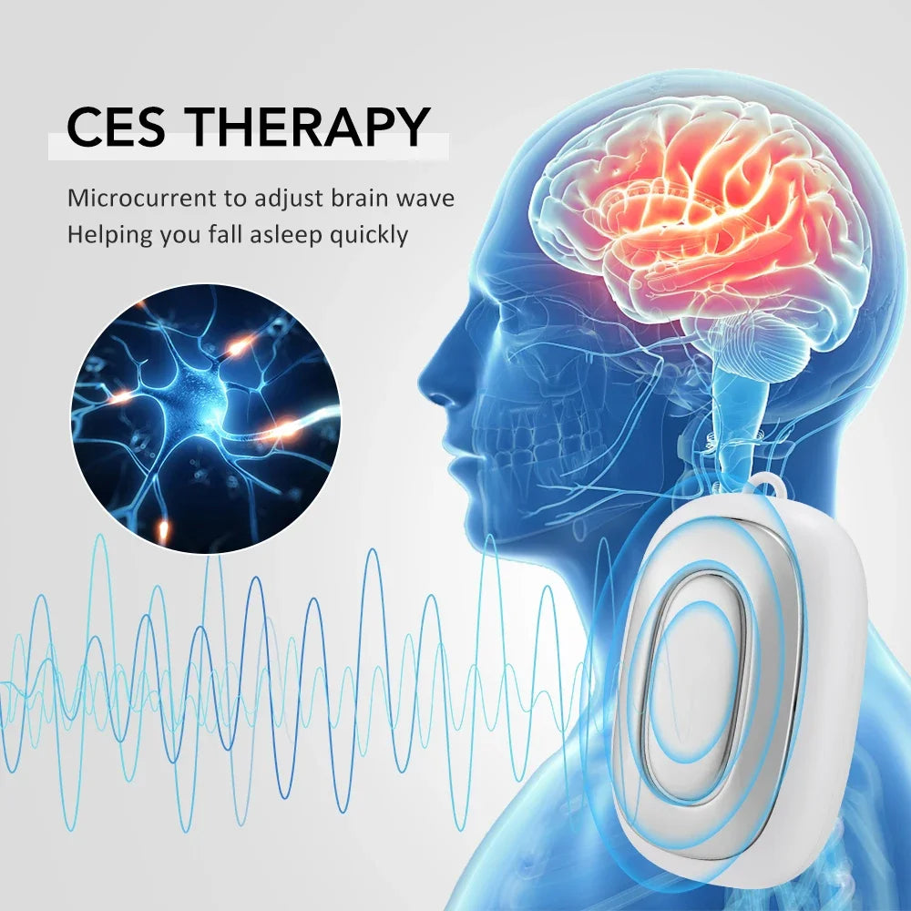 CES Sleeping Aid Microcurrent Stimulation Insomnia Electrotherapy Device Ear Clip Type Relieve Anxiety Depression Migraine