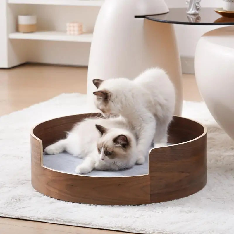 ‌Wooden Pet Sofa Bed - Washable Cat House for Small Dogs, Cozy Pet Bed with Removable Cover, Indoor/Outdoor Use