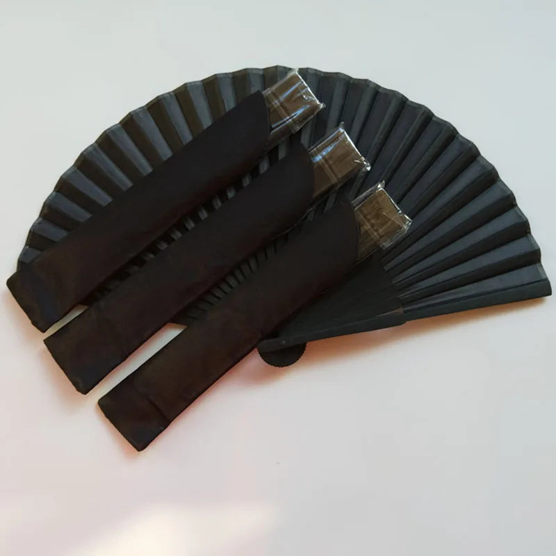 Vintage Black Folding Hand Fan
