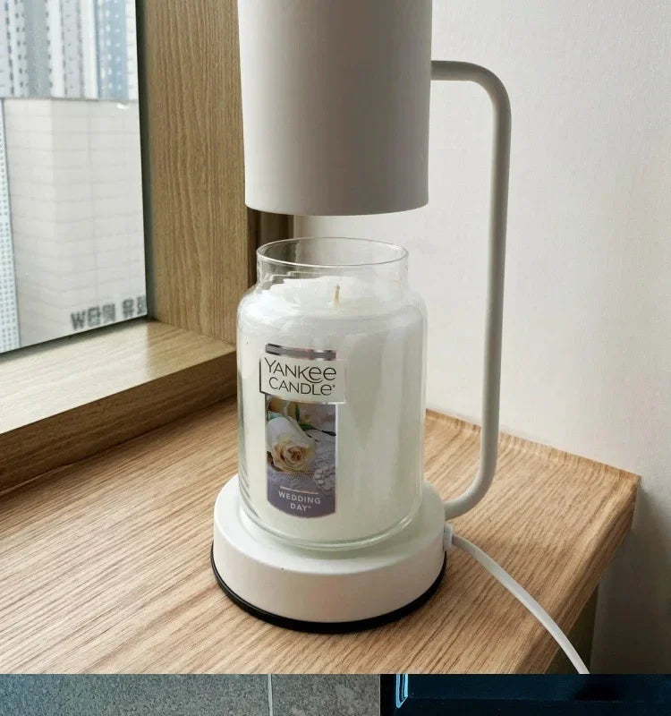 Candle Warmer Lamp with Timer Dimmable Light Scented Wax Melter Simple Table Lamp for Bedroom Home Office Decor