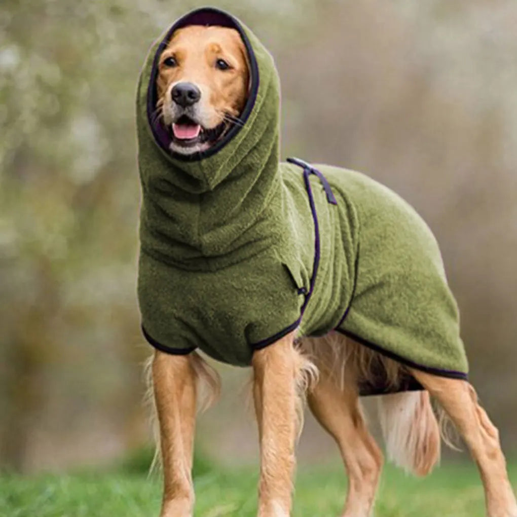 Soft Dog Bath Towel Super Absorbent For Easy Drying Dog Drying Coat Dog Dry Coat Dog Robe Bathrobe ArmyGreen+XL