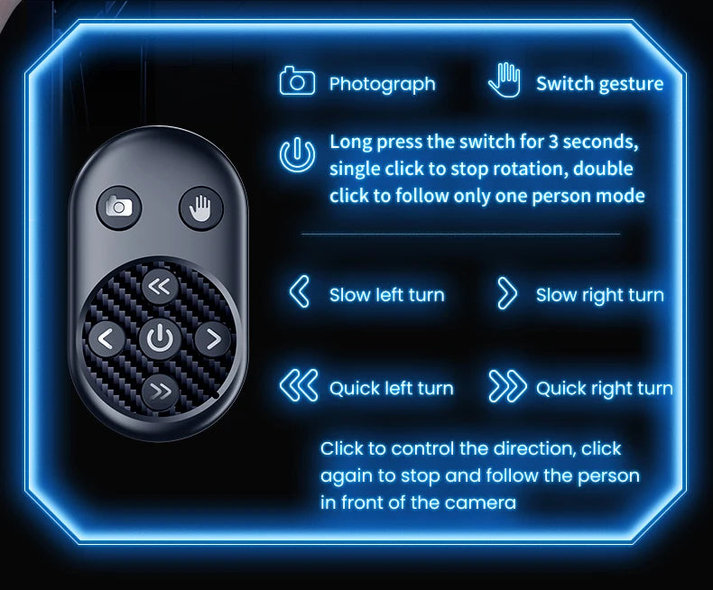 AI Intelligent Face Mobilephone Gimbal Fully Automatic Tracking Device With Remote Control Mobile LiveStreaming Stand Stabilizer