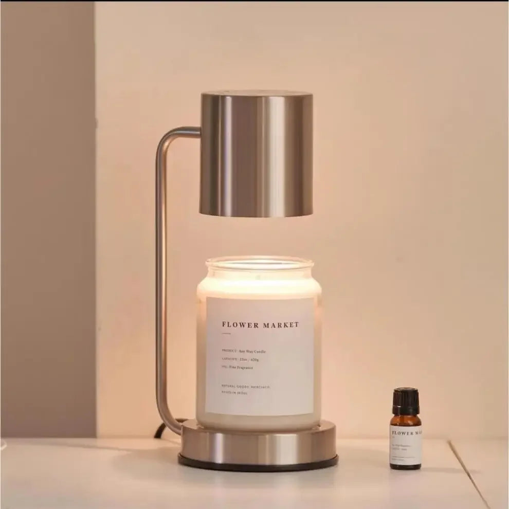 Candle Warmer Lamp with Timer Dimmable Light Scented Wax Melter Simple Table Lamp for Bedroom Home Office Decor