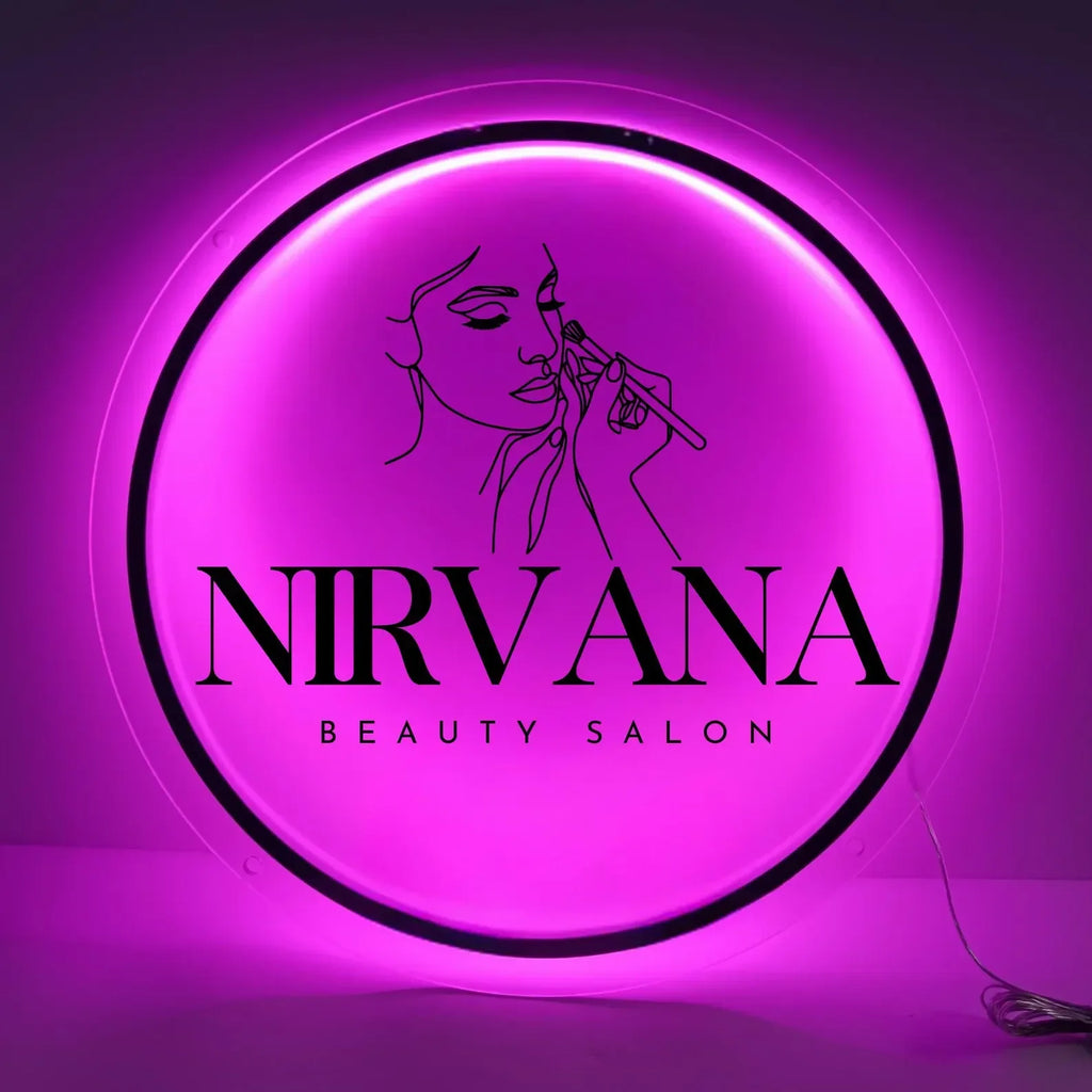 Custom 3D Laser Cut Acrylic Business Logo Sign Office/Beauty Salon Nail Hair Studio Signage Backlit RGB LED Neon Wall Sign