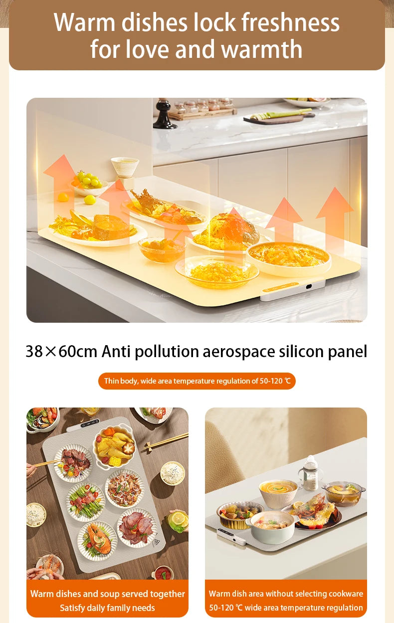 HOMEFISH Multifunctional Silicone Warming Board Home Easy Store Foldable Waterproof Oil Resistant Insulated for Hot Meals