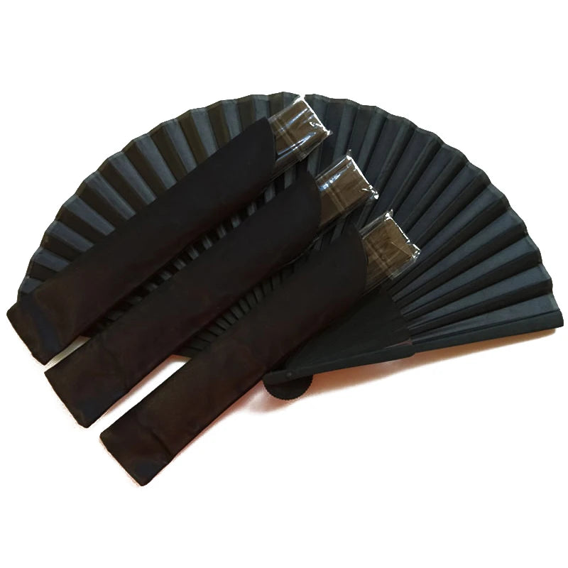 Vintage Black Folding Hand Fan