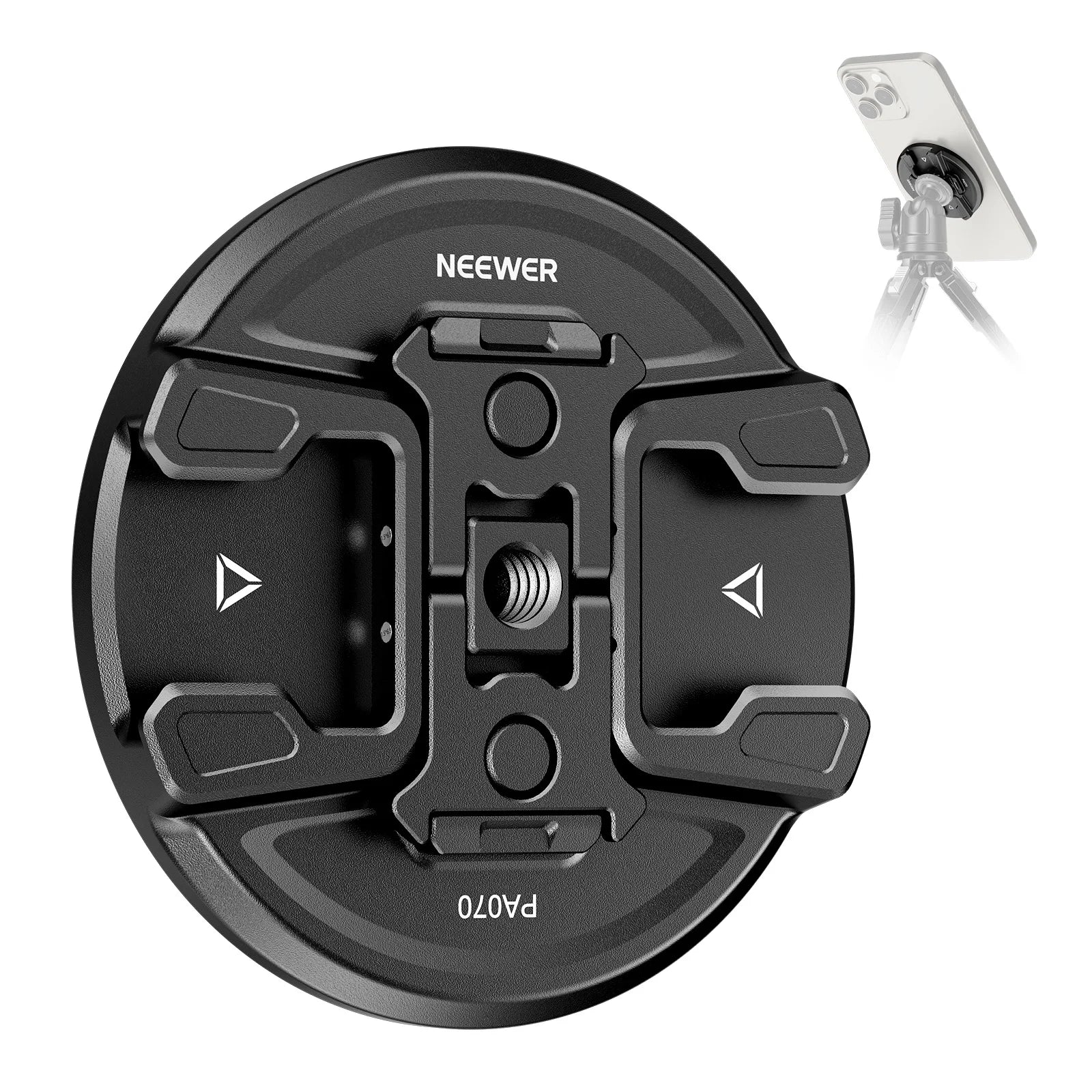 Neewer Magnetic Phone Tripod Mount with Action Camera Adapter For MagSafe iPhone 16 15 14 13 12 Quick Release Adapter Mount