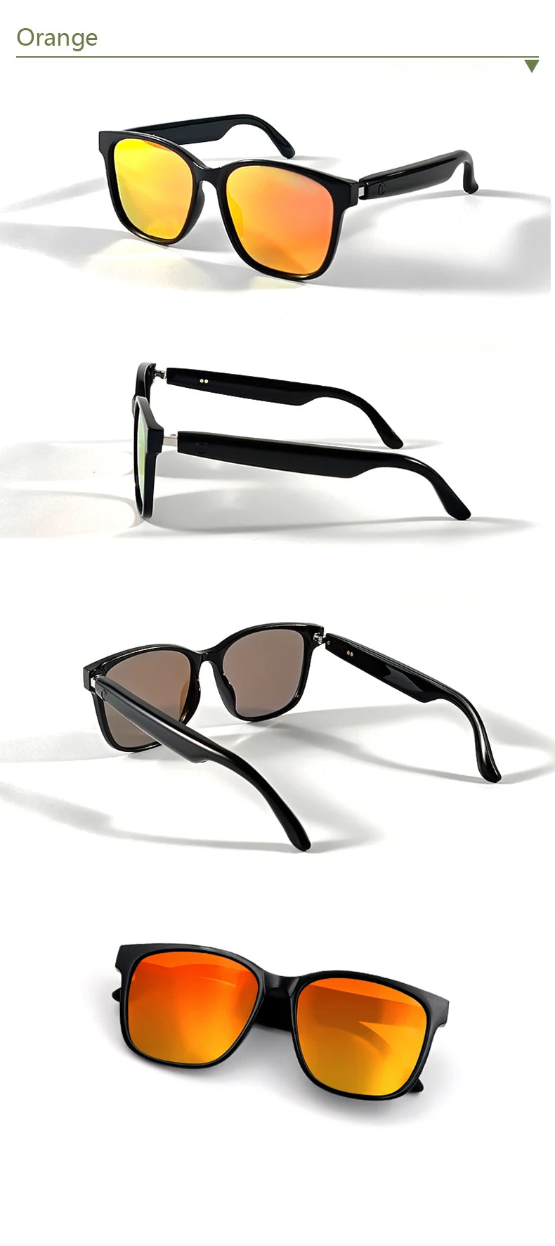 GS08 Smart Glasses with AI Assistant, Music/Calls, Noise Reduction, Anti-Blue Light, UV400, BT TWS for Men & Women