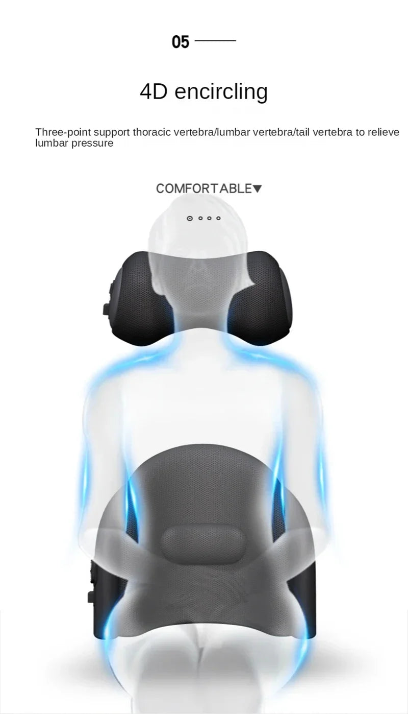 Car Neck Cushion Lumbar Support Electric Men Massage Neck Car Neck Pillow Outdoor Car Accessories Home Car Massage Seat