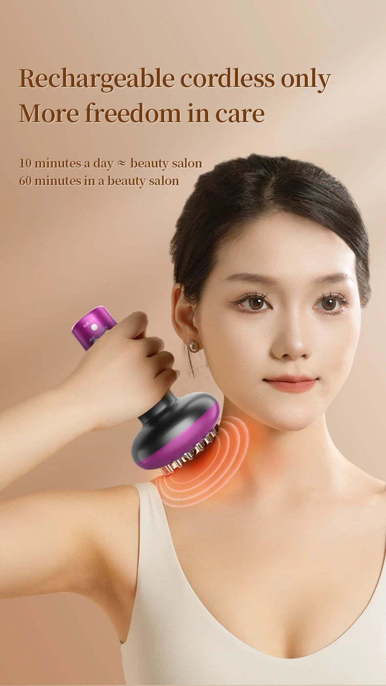 Electric Lymphatic Drainage Massage Machine Meridian Body Brush Microcurrent Anti-Cellulite Guasha Physiotherapy Device
