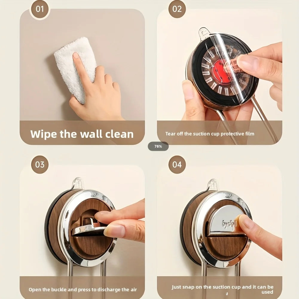 [1pc Stainless Steel Paper Towel Holder] 1pc Non-Drilling Stainless Steel Suction Cup Kitchen Paper Towel Holder