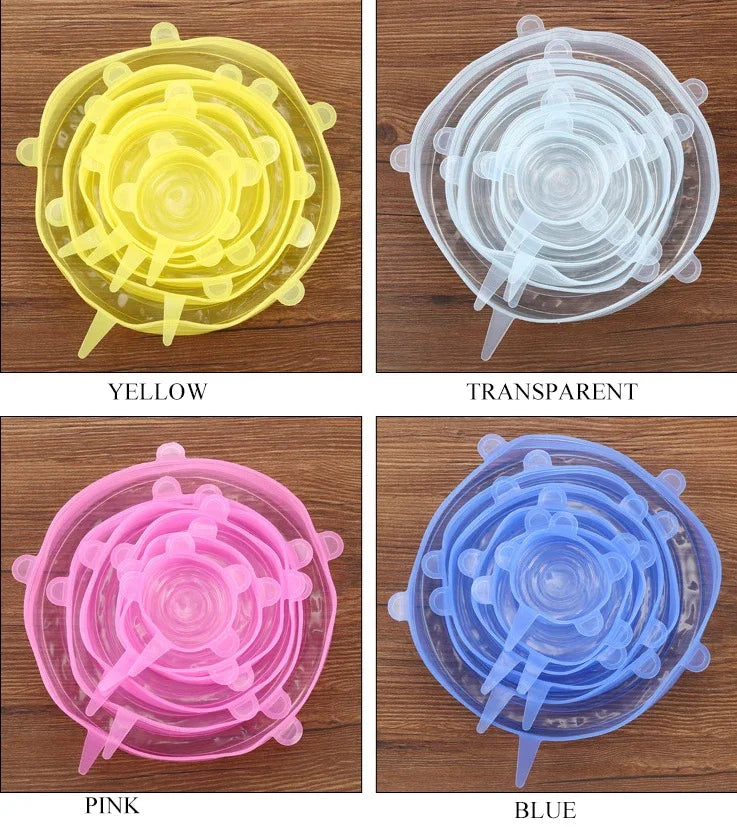 Reusable Silicone Stretch Lids for Food Storage