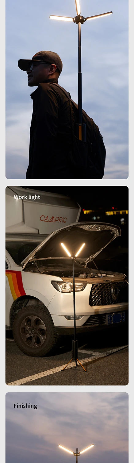 Telescopic Camping Light 15600mAh Rechargeable Lantern, Waterproof Collapsible Outdoor LED Flashlight for Hiking Tent