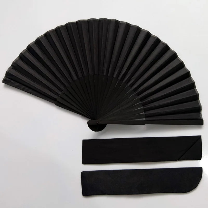 Vintage Black Folding Hand Fan