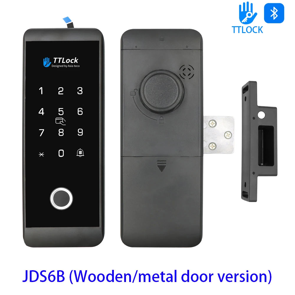 JDS6 TTLOCK APP Sliding Glass/Wood Fingerprint Lock Bluetooth Biometric Electronic Office Password 13.56Mhz RFID Keyless Unlock