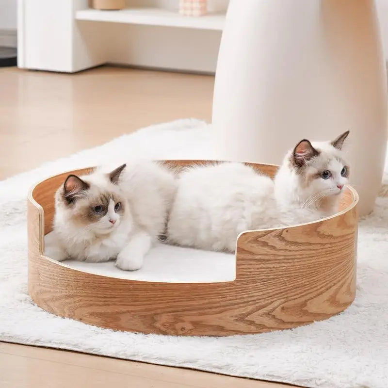 ‌Wooden Pet Sofa Bed - Washable Cat House for Small Dogs, Cozy Pet Bed with Removable Cover, Indoor/Outdoor Use