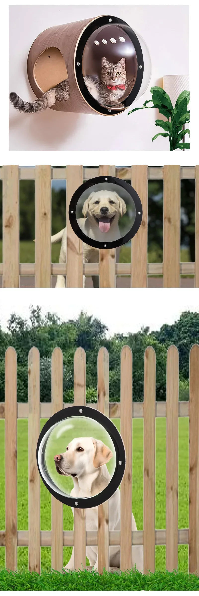 Acrylic Dog Window Semicircular Cover Pet Fence Window Cat and Dog Special Window Transparent Plastic Viewing Doors and Windows