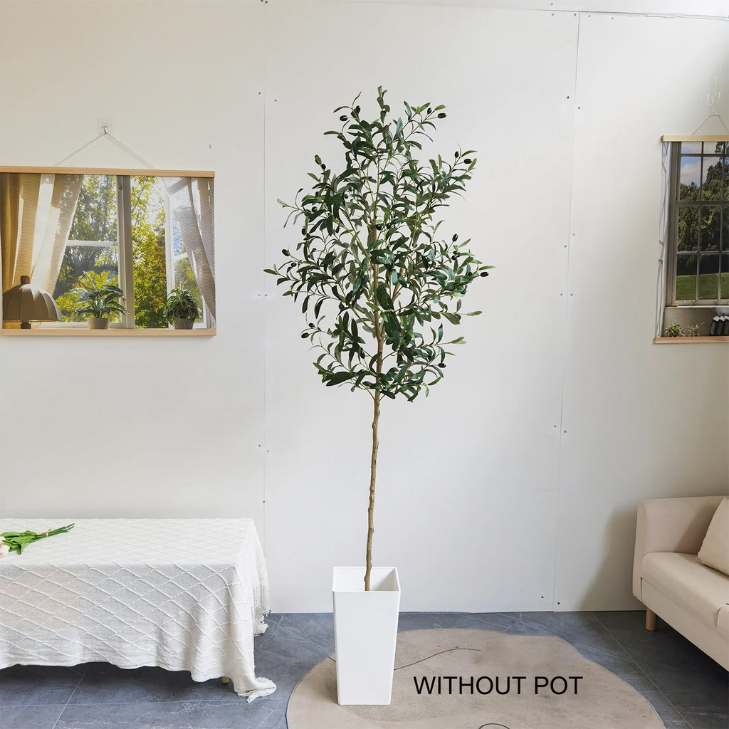 120-180CM Artificial Olive Tree Branch Without Pot Modern Minimalist Fake Plant for Home garden Living Room Balcony shops Decor