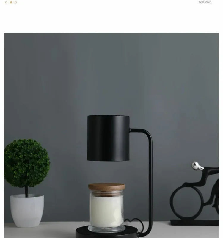Candle Warmer Lamp with Timer Dimmable Light Scented Wax Melter Simple Table Lamp for Bedroom Home Office Decor