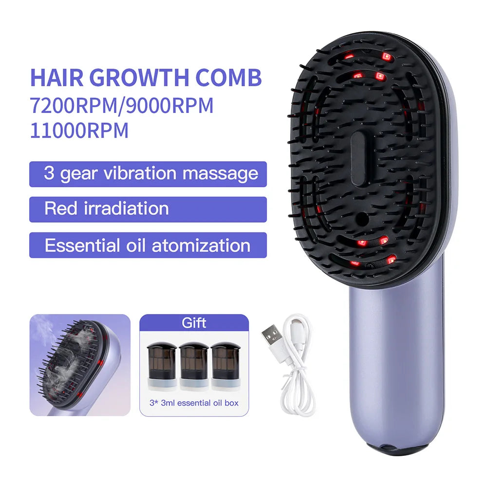 Hair Care Spray Massage Comb Vibration Scalp Massage Hairbrush Head Massager Hair Sprayer Atomizing Brush Hair Oil Applicator