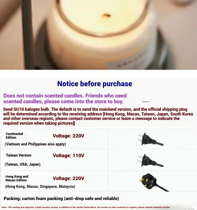 Candle Warmer Lamp with Timer Dimmable Light Scented Wax Melter Simple Table Lamp for Bedroom Home Office Decor