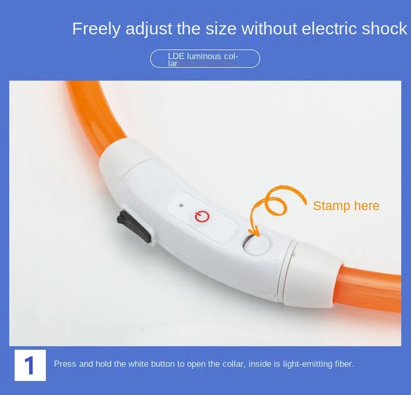 USB Rechargeable LED Glowing Collar for Pets