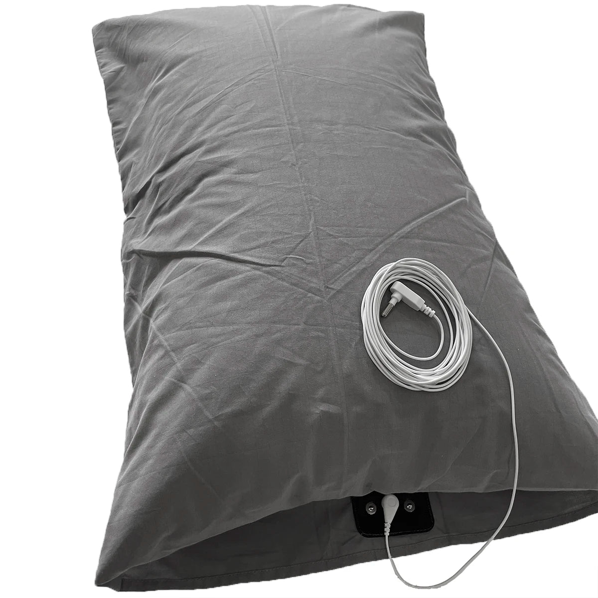 Earthed Silver Fiber Pillowcase with Earthing Cord Radiation-proof Kits Grounding Health EMF Protection for Better Sleep