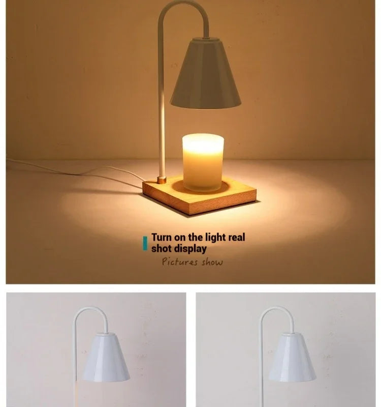 Candle Warmer Lamp with Timer Dimmable Light Scented Wax Melter Simple Table Lamp for Bedroom Home Office Decor