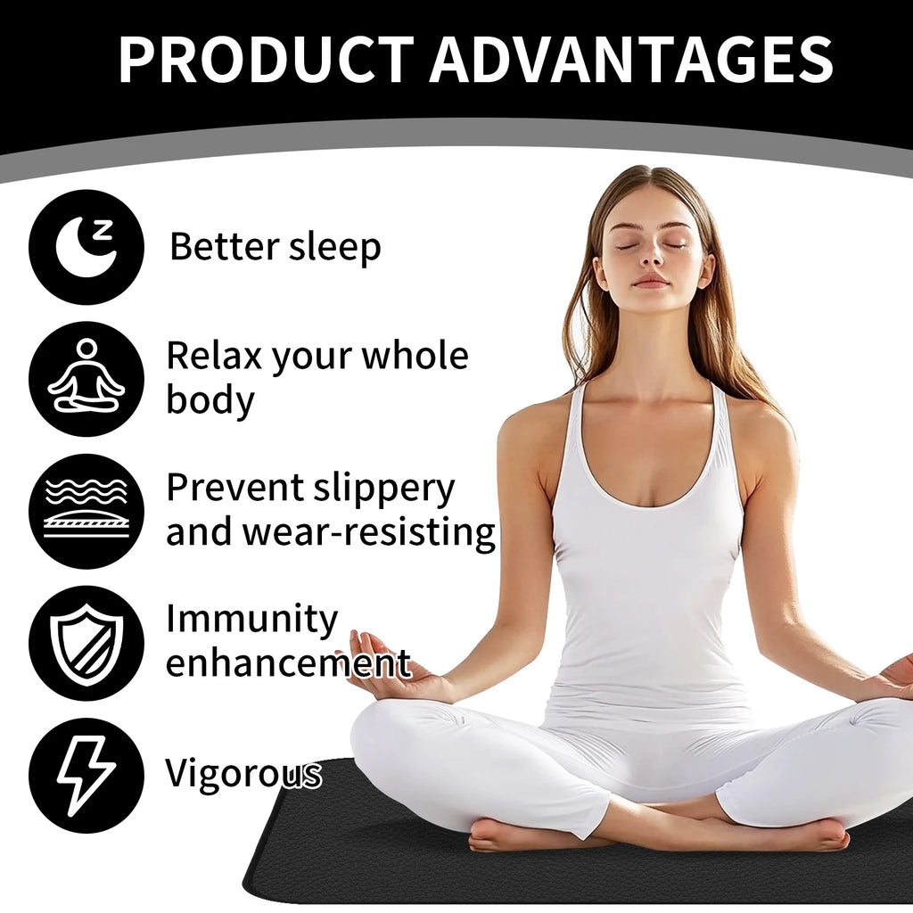 Grounding Mat for Feet Earth Connected Wellness for Pain Relief Muscle Tension Relaxation Travel 25-120CM Grounding Pad