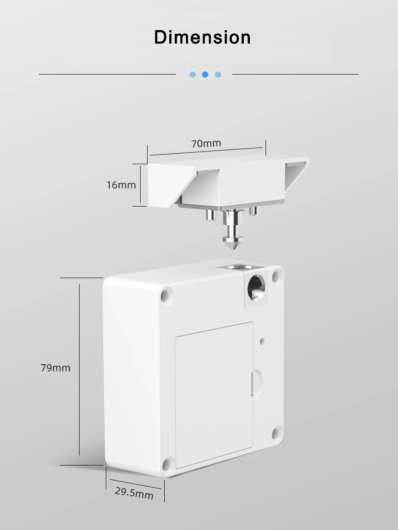 13.56MHz IC RFID Card NFC Sensing Electric Cabinet Drawer Lock Invisible Hidden Installation