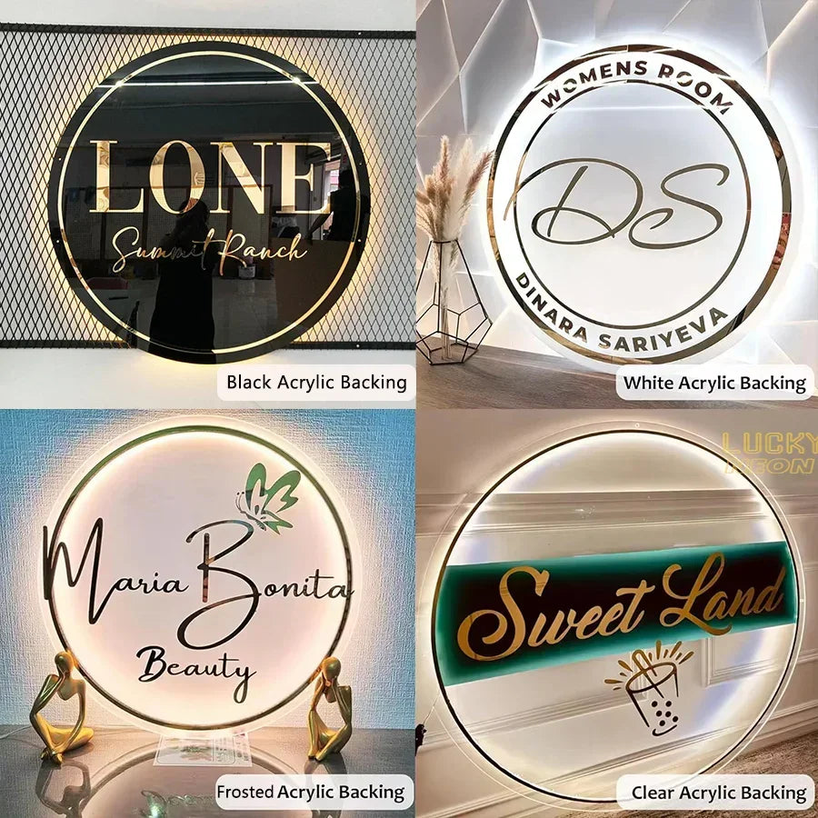 Custom 3D Laser Cut Acrylic Business Logo Sign Office/Beauty Salon Nail Hair Studio Signage Backlit RGB LED Neon Wall Sign