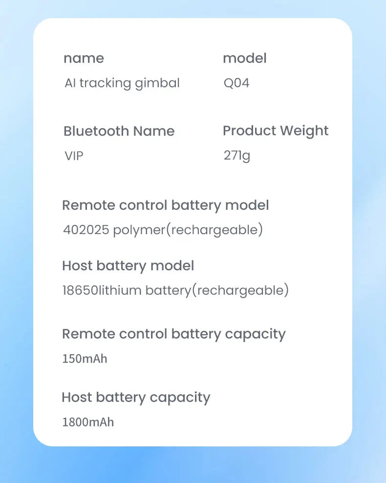 AI Intelligent Face Mobilephone Gimbal Fully Automatic Tracking Device With Remote Control Mobile LiveStreaming Stand Stabilizer