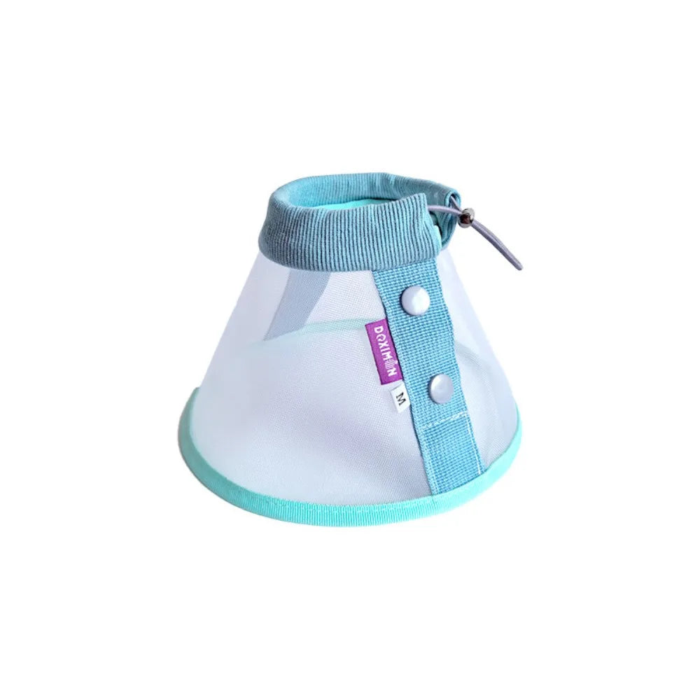 Anti-Bite Cat Elizabeth Collar Breathable Adjustable Cat Neck Protective Circle Snap Button Comfortable Pet Neck Cone