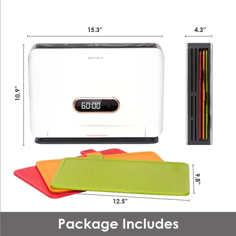 Smart Self-Drying Cutting Board Set with Heat Cleaning, Color-Coded Boards, and Stainless Steel Knives