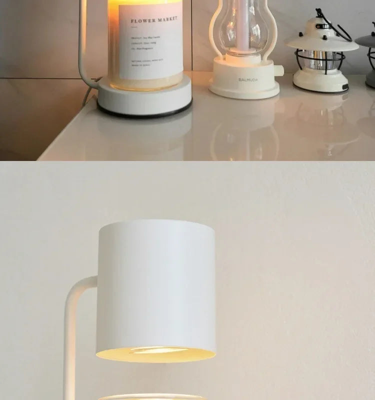 Candle Warmer Lamp with Timer Dimmable Light Scented Wax Melter Simple Table Lamp for Bedroom Home Office Decor