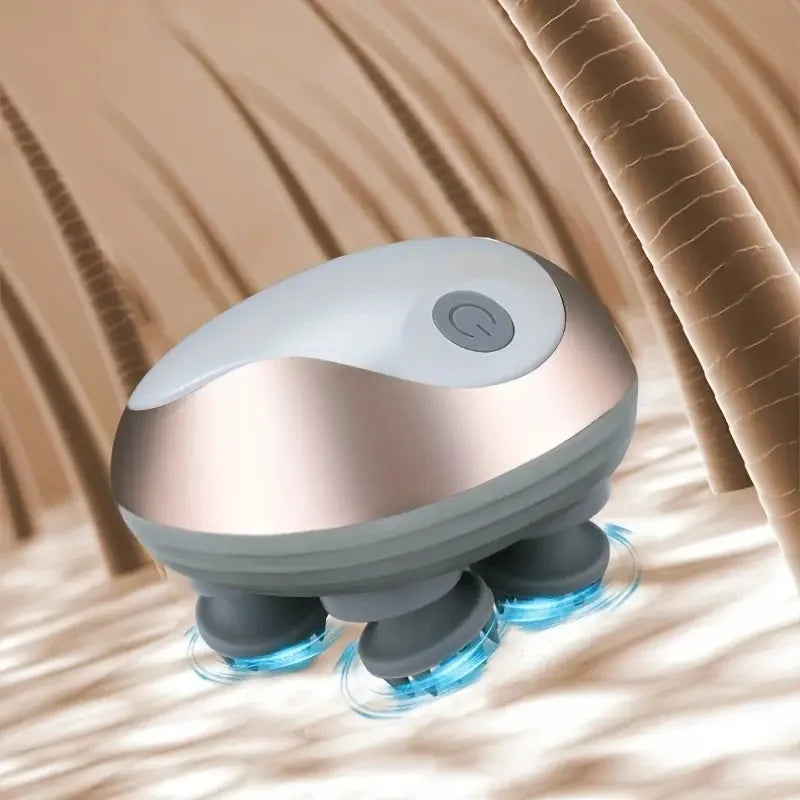 USB charging handheld multifunctional head kneading massager, 3-speed adjustment, mimicking human finger massage